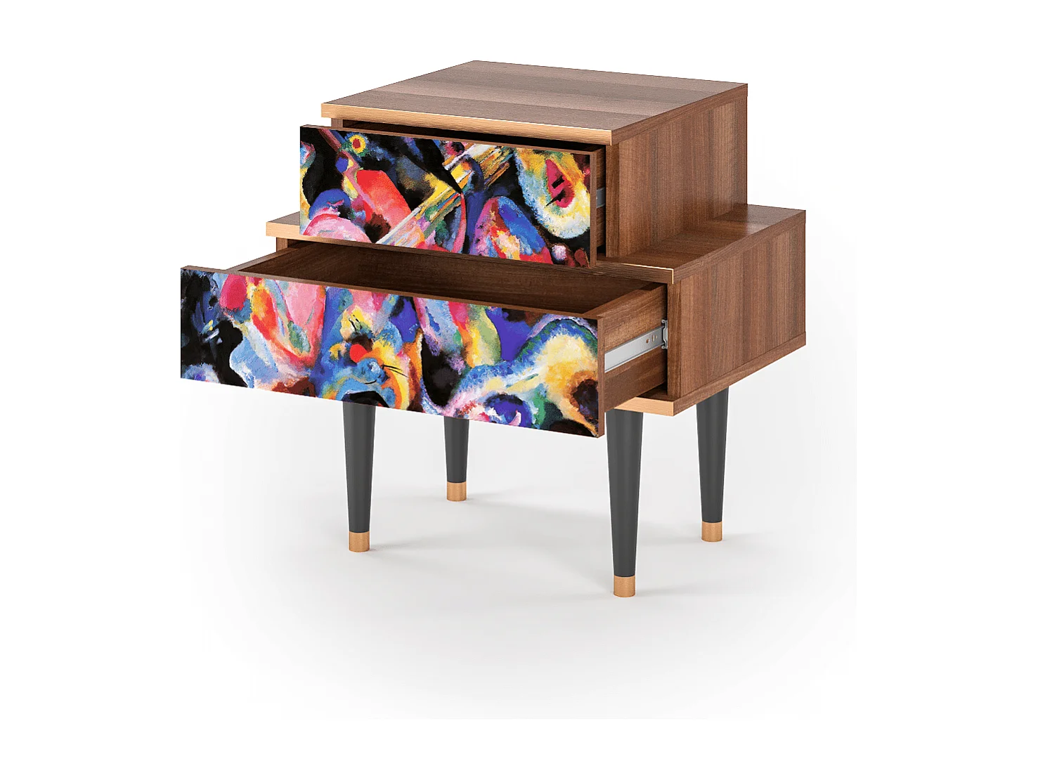 Stolik nocny - 58х58х41 cm - NS1 - Kandinsky, Orzech