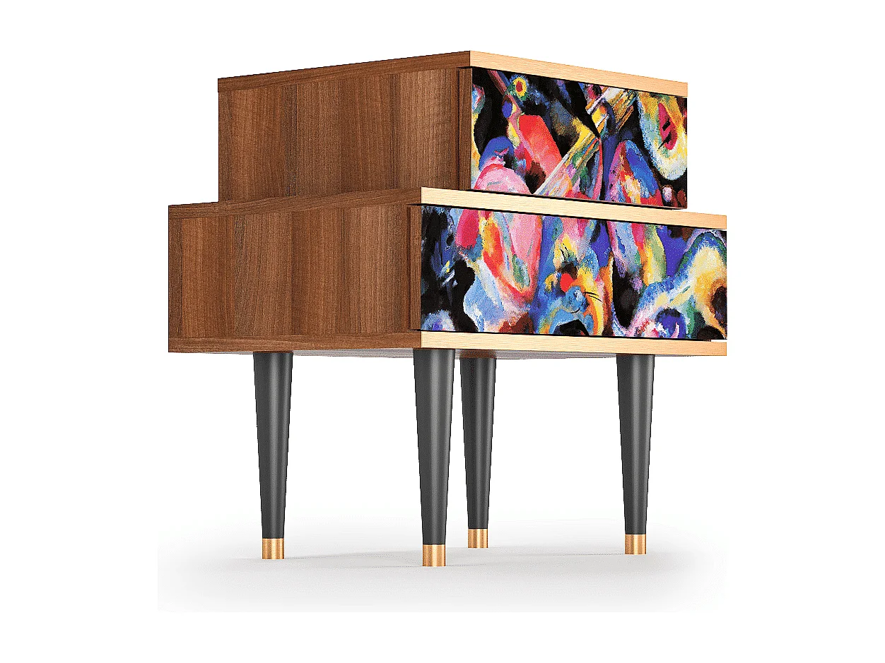 Stolik nocny - 58х58х41 cm - NS1 - Kandinsky, Orzech