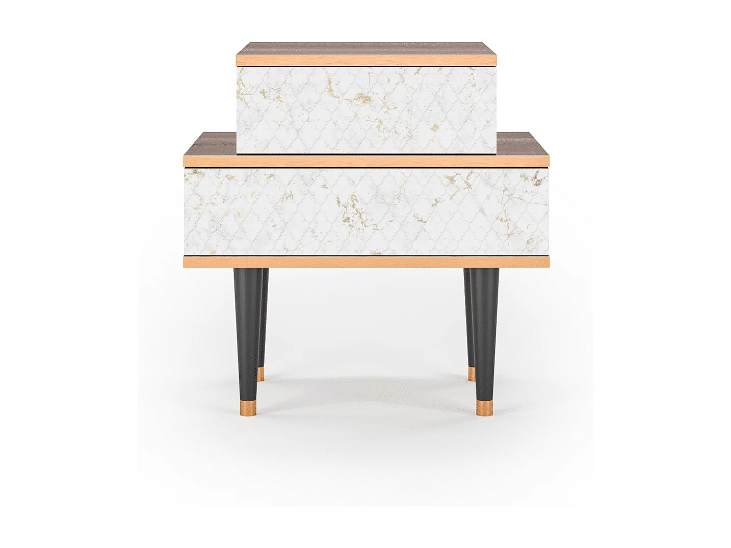 Table de nuit - 58х58х41 cm - NS1 - Sweet Cotton, Noyer