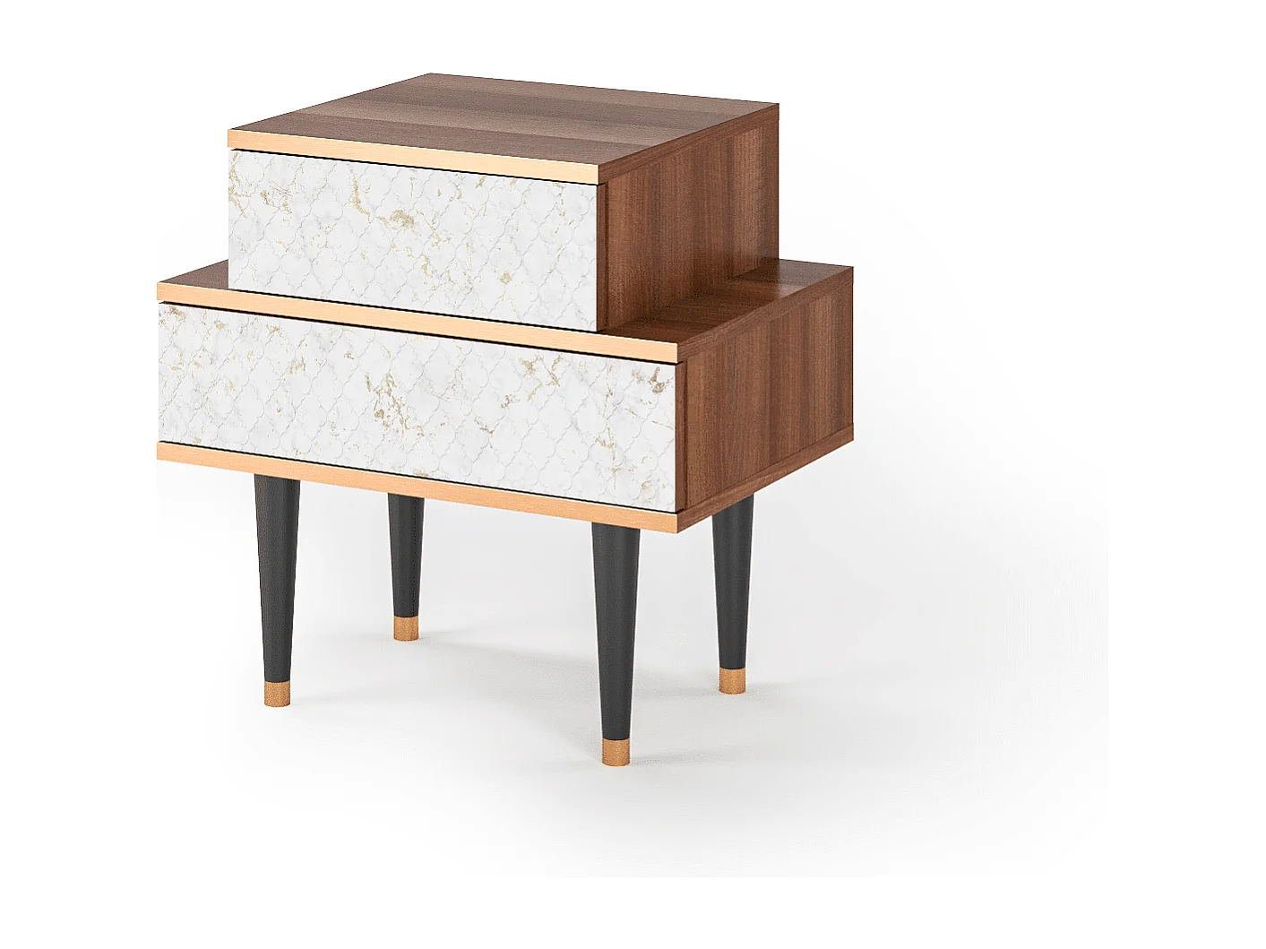 Table de nuit - 58х58х41 cm - NS1 - Sweet Cotton, Noyer