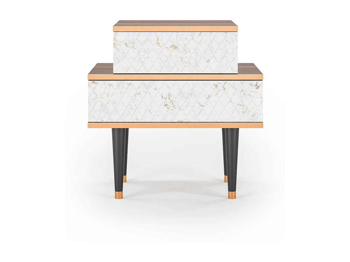 Stolik nocny - 58х58х41 cm - NS1 - Sweet Cotton, Orzech