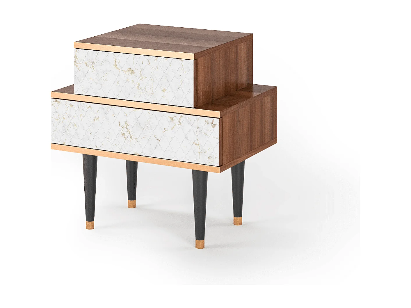 Stolik nocny - 58х58х41 cm - NS1 - Sweet Cotton, Orzech