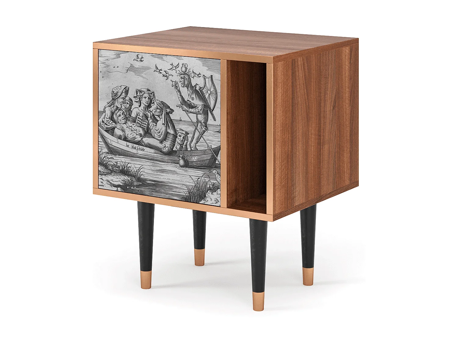 Table de nuit - 57х69х48 cm - S2 - Blau Schuyte, Noyer