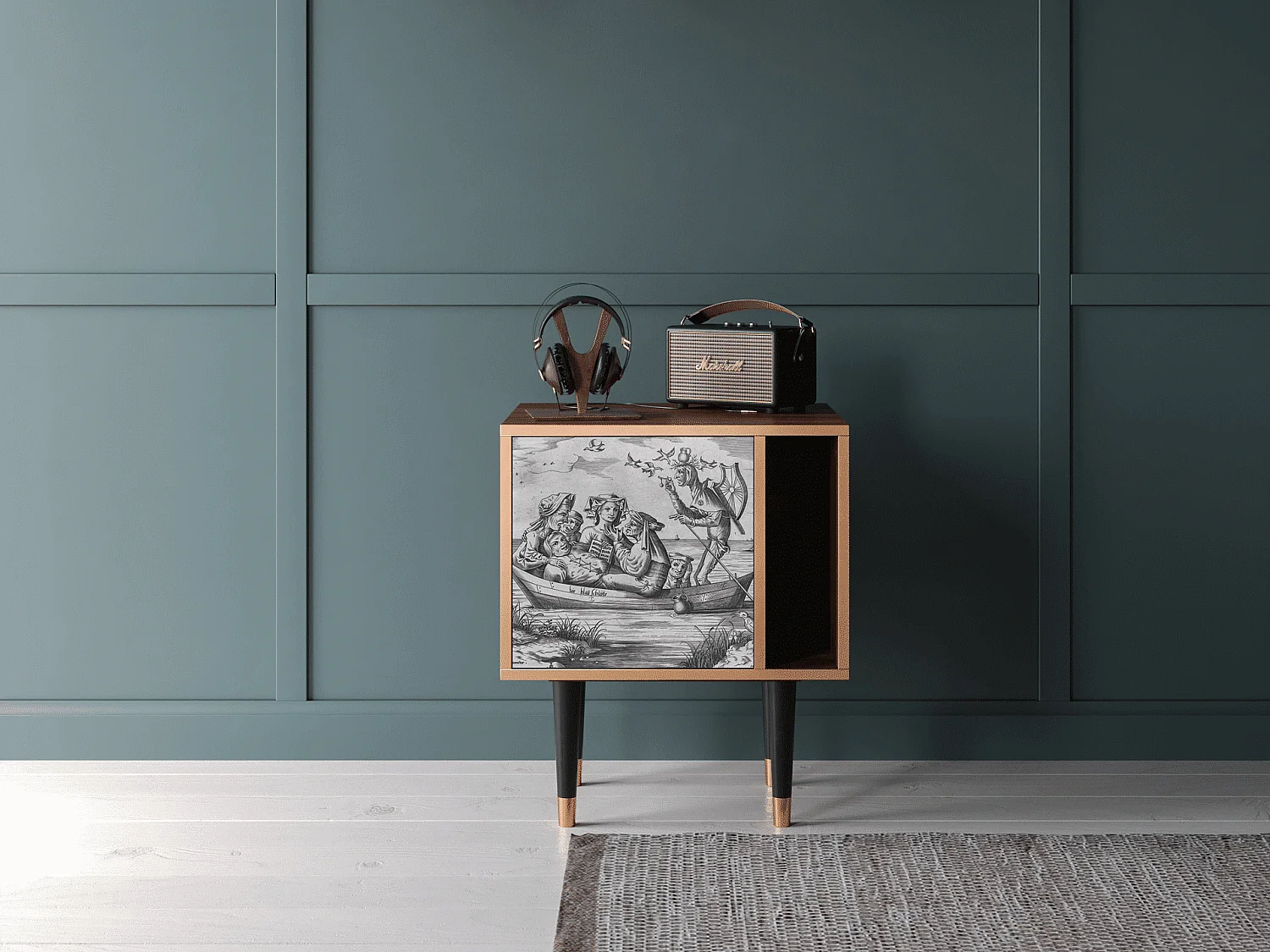 Stolik nocny - 57х69х48 cm - S2 - Blau Schuyte, Orzech