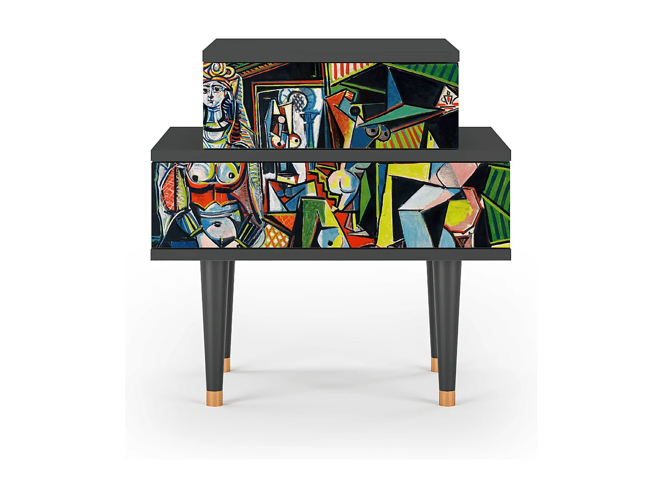 Stolik nocny - 58х58х41 cm - NS1 - Women of Algiers, Antracyt