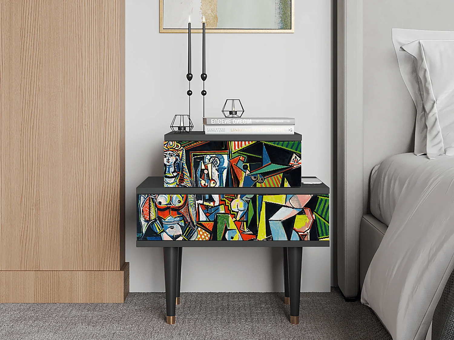 Table de nuit - 58х58х41 cm - NS1 - Women of Algiers, Anthracite