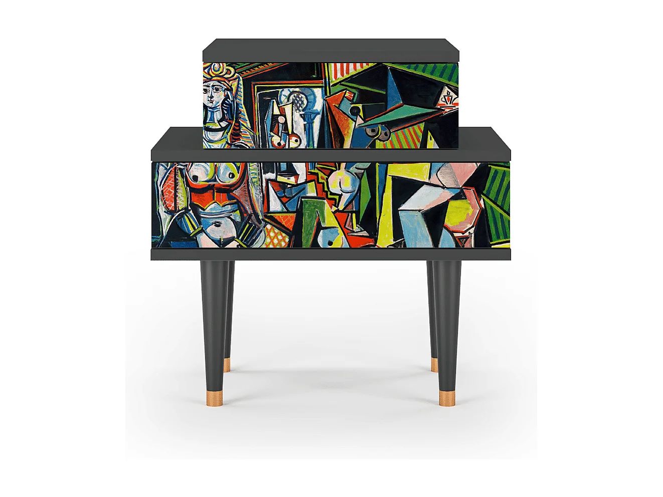 Stolik nocny - 58х58х41 cm - NS1 - Women of Algiers, Antracyt