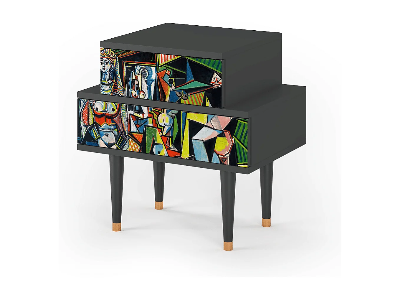 Stolik nocny - 58х58х41 cm - NS1 - Women of Algiers, Antracyt