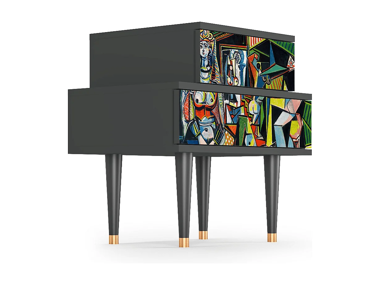 Stolik nocny - 58х58х41 cm - NS1 - Women of Algiers, Antracyt