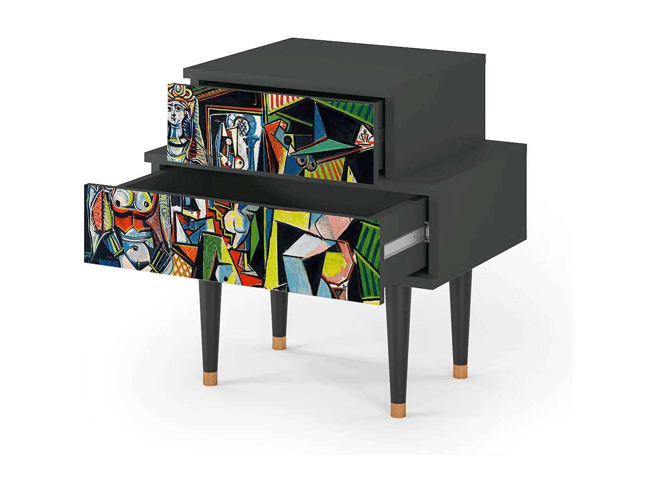 Stolik nocny - 58х58х41 cm - NS1 - Women of Algiers, Antracyt