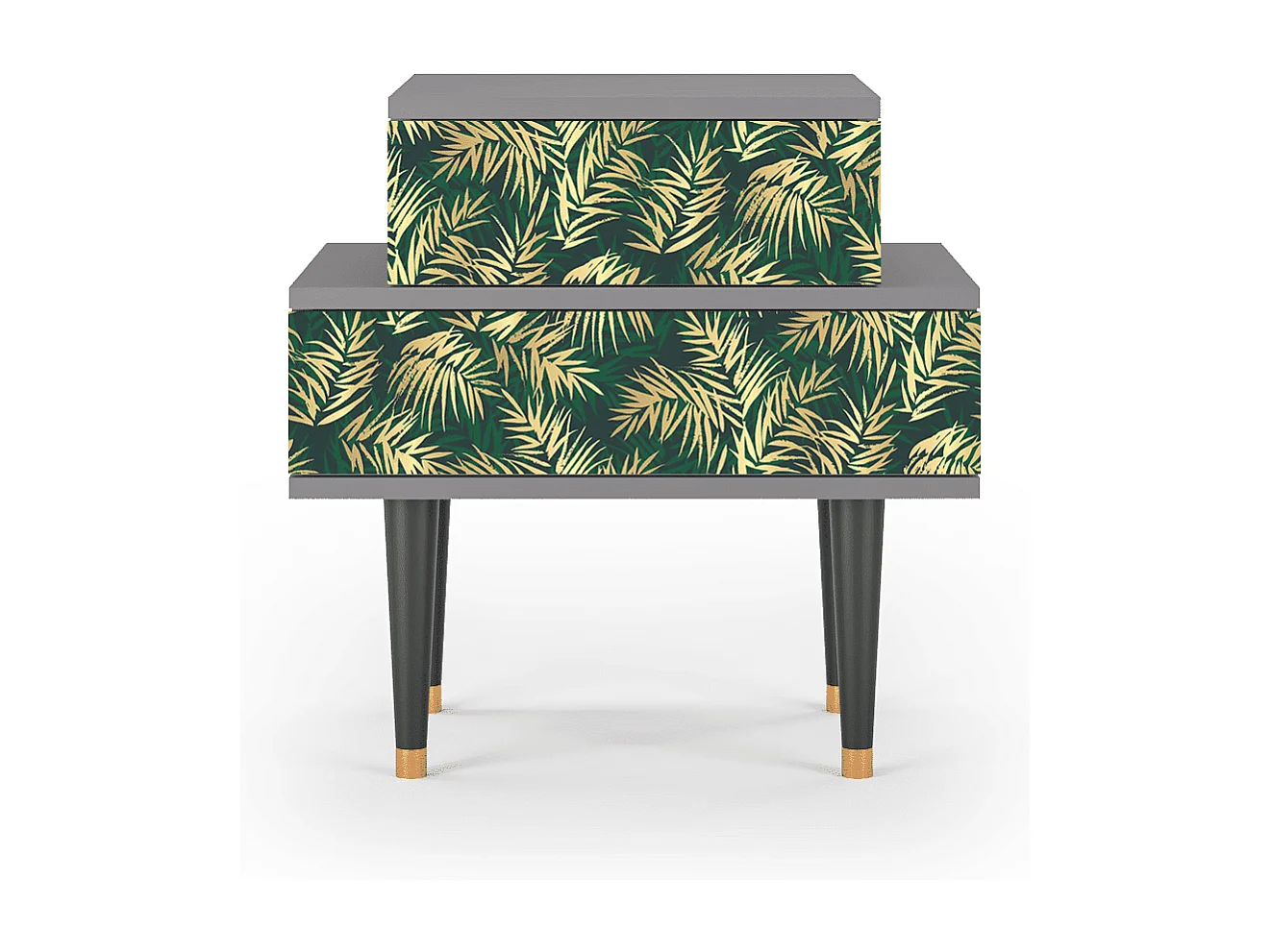 Criado-mudo - 58х58х41 cm - NS1 - Sunny Palm Tree, Cinza