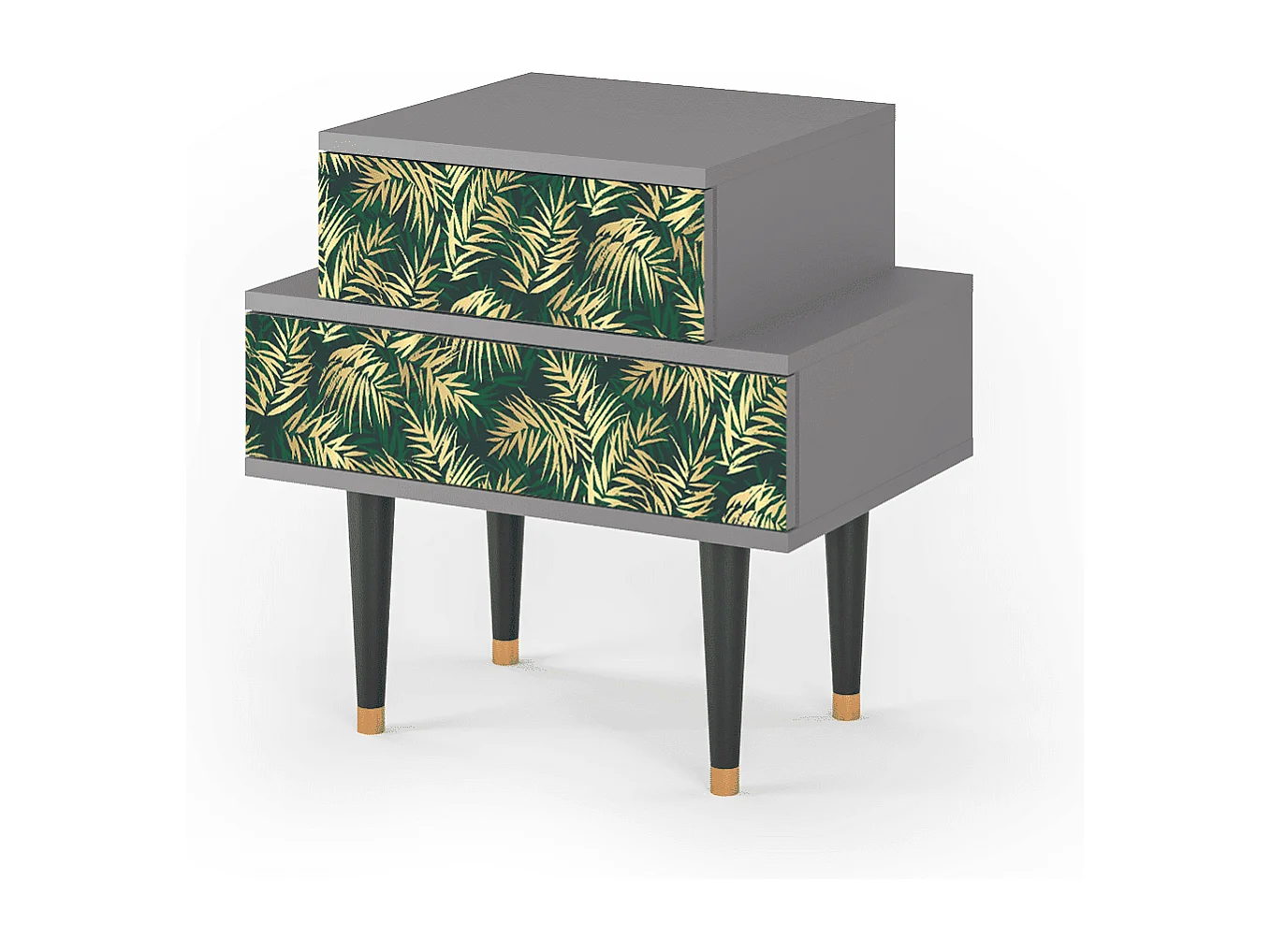 Criado-mudo - 58х58х41 cm - NS1 - Sunny Palm Tree, Cinza