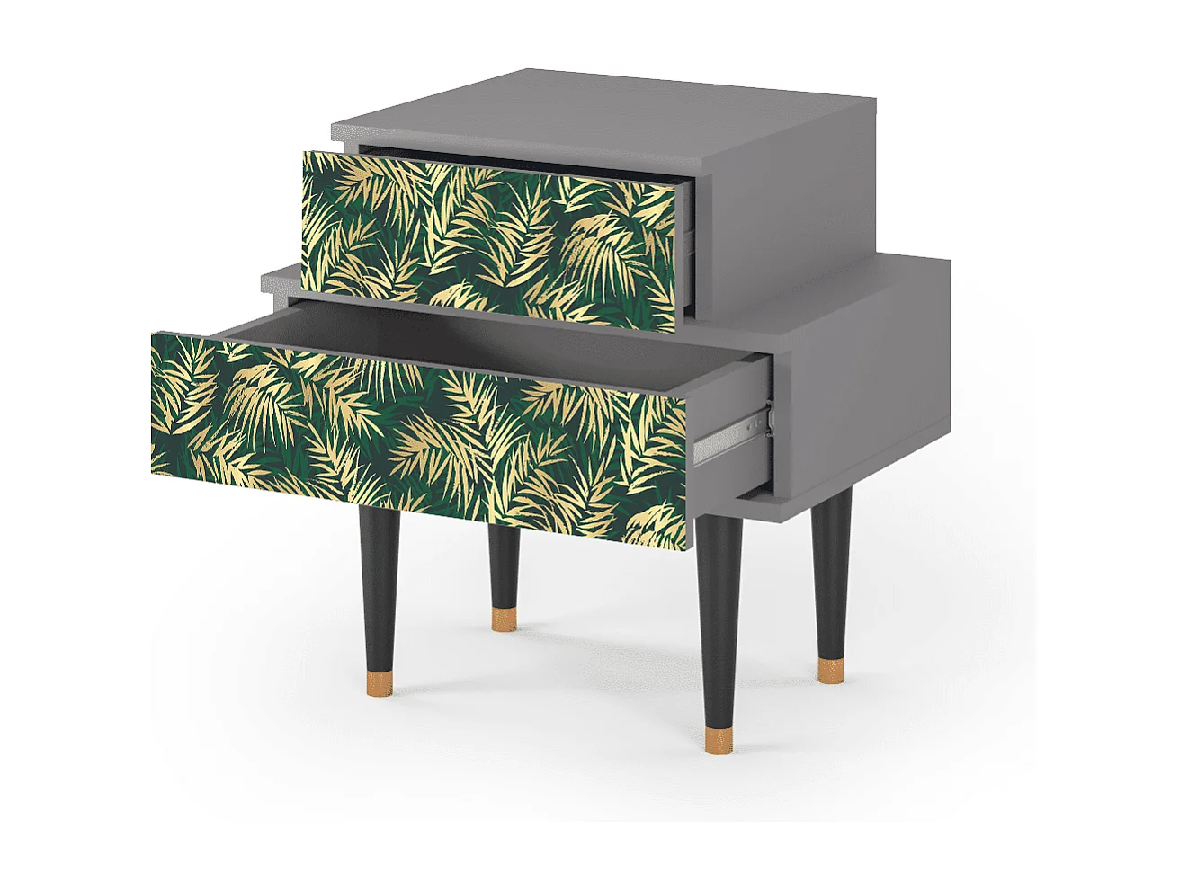 Criado-mudo - 58х58х41 cm - NS1 - Sunny Palm Tree, Cinza