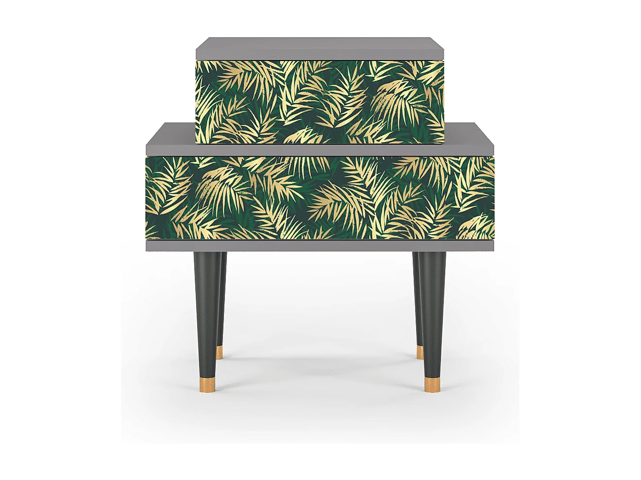 Stolik nocny - 58х58х41 cm - NS1 - Sunny Palm Tree, Szary