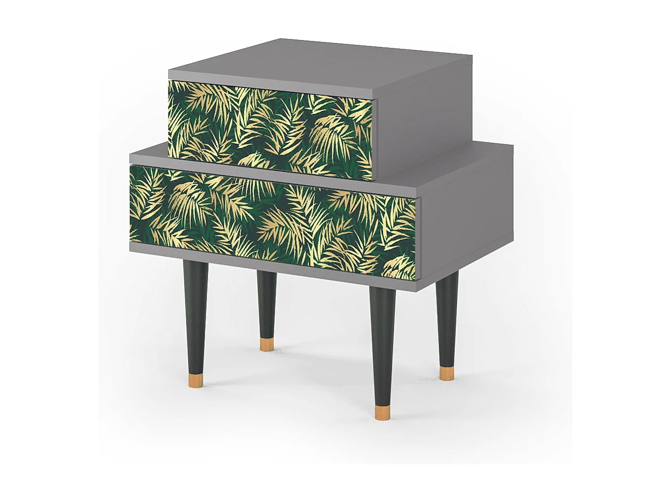 Stolik nocny - 58х58х41 cm - NS1 - Sunny Palm Tree, Szary