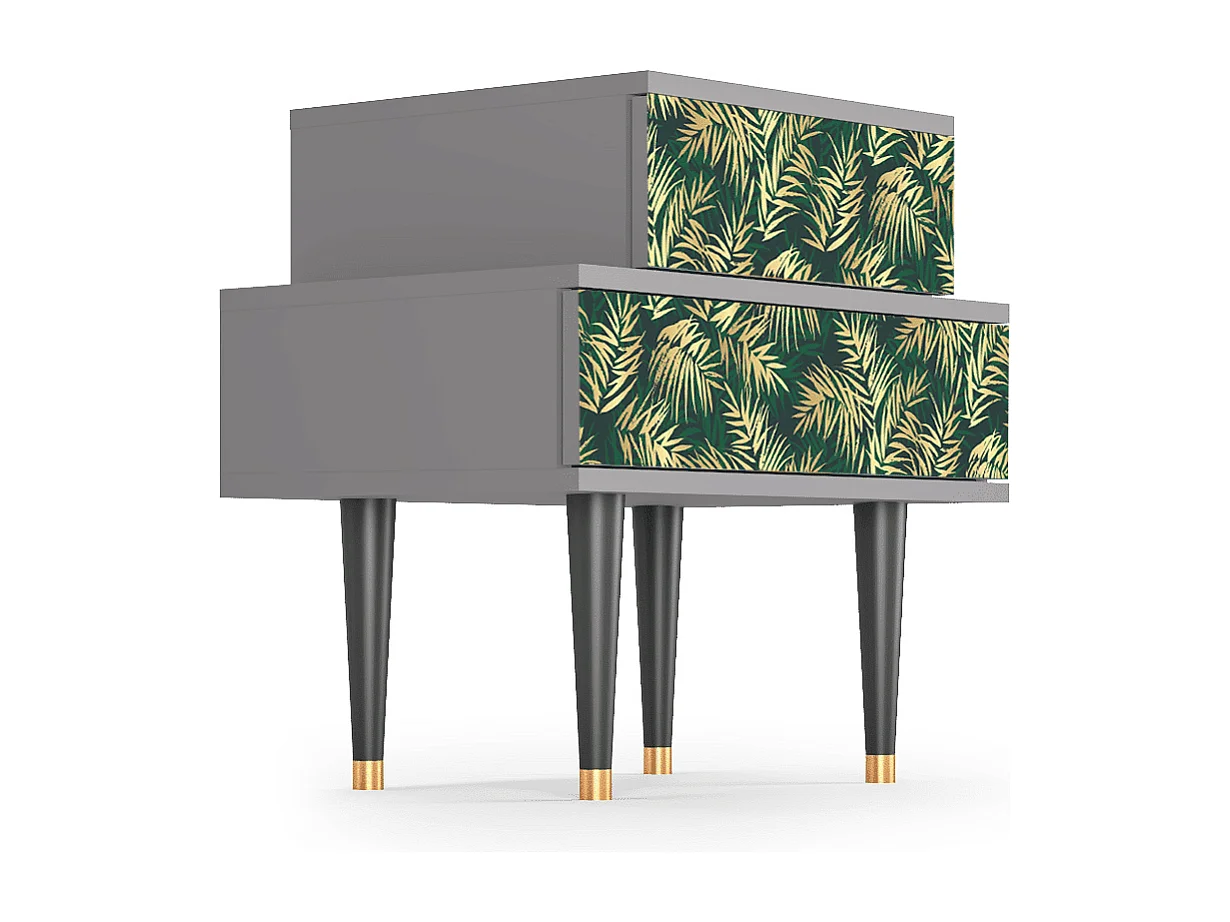 Stolik nocny - 58х58х41 cm - NS1 - Sunny Palm Tree, Szary