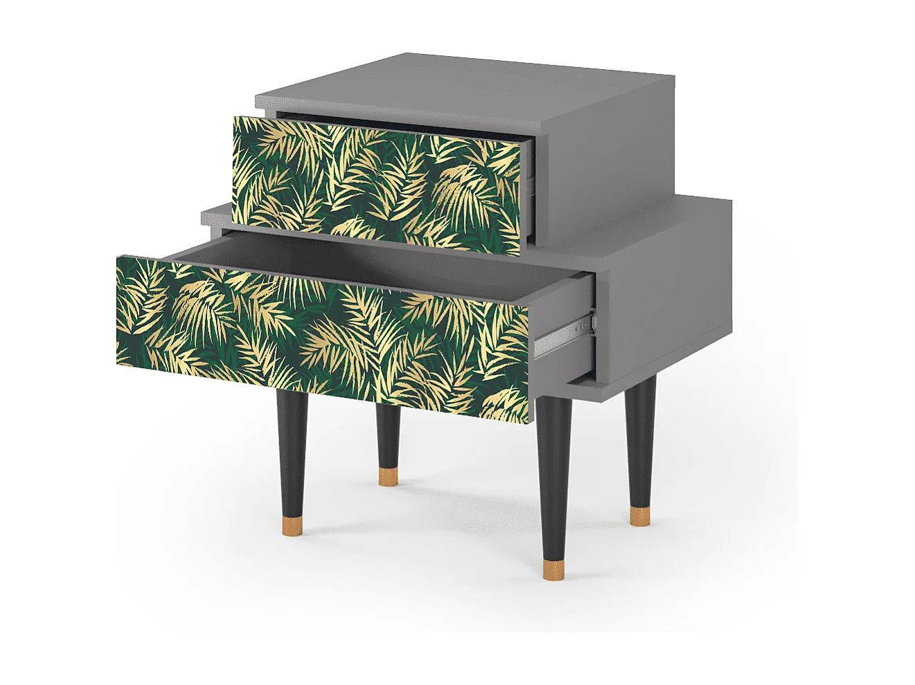 Stolik nocny - 58х58х41 cm - NS1 - Sunny Palm Tree, Szary