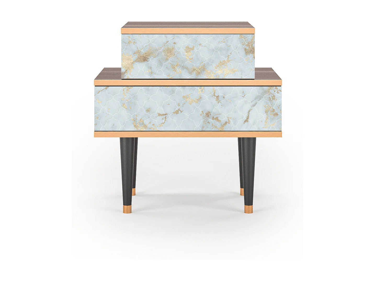 Comodino - 58х58х41 cm - NS1 - Golden Waves, Noce