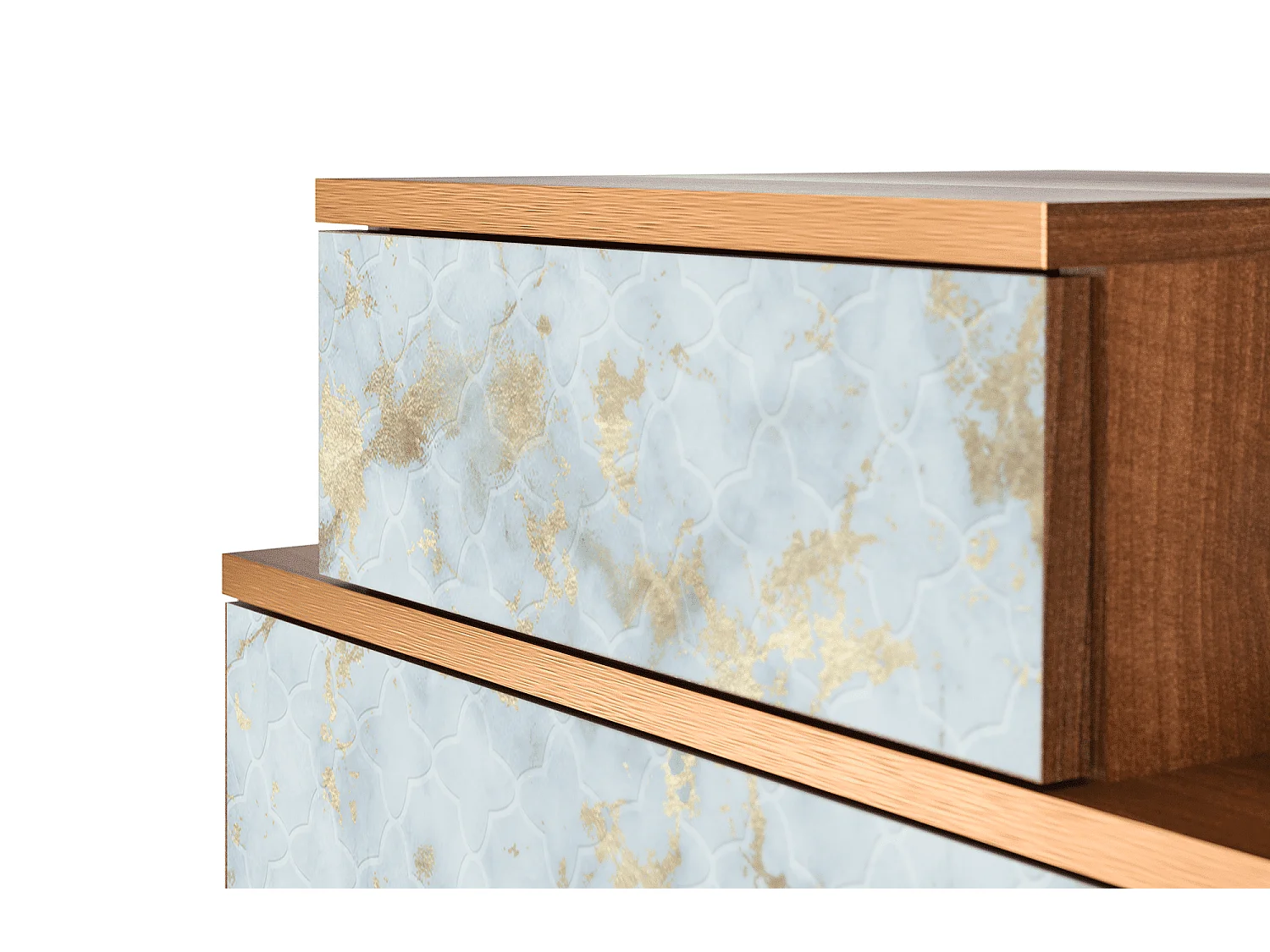 Table de nuit - 58х58х41 cm - NS1 - Golden Waves, Noyer