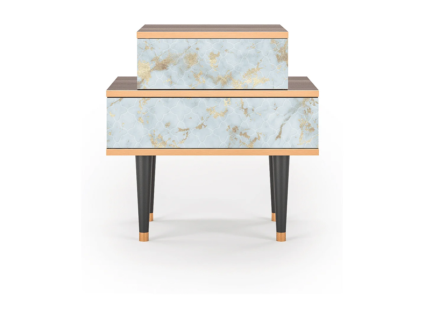 Stolik nocny - 58х58х41 cm - NS1 - Golden Waves, Orzech