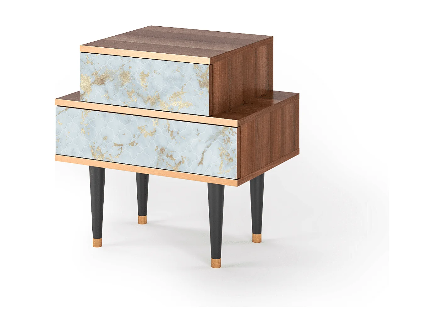 Stolik nocny - 58х58х41 cm - NS1 - Golden Waves, Orzech