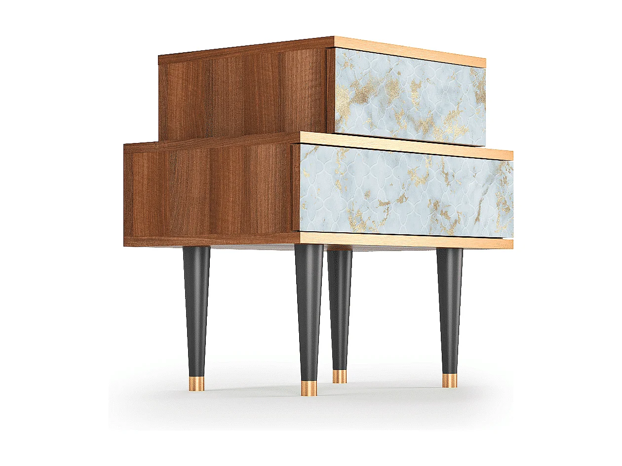 Stolik nocny - 58х58х41 cm - NS1 - Golden Waves, Orzech