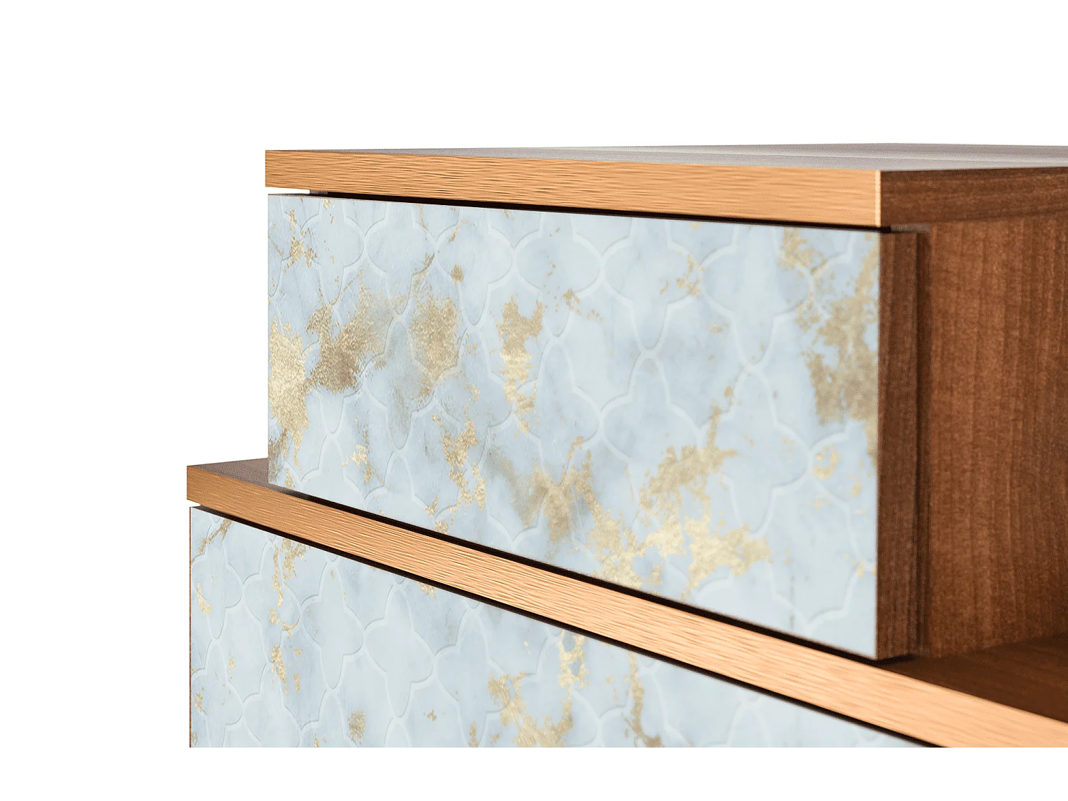 Stolik nocny - 58х58х41 cm - NS1 - Golden Waves, Orzech