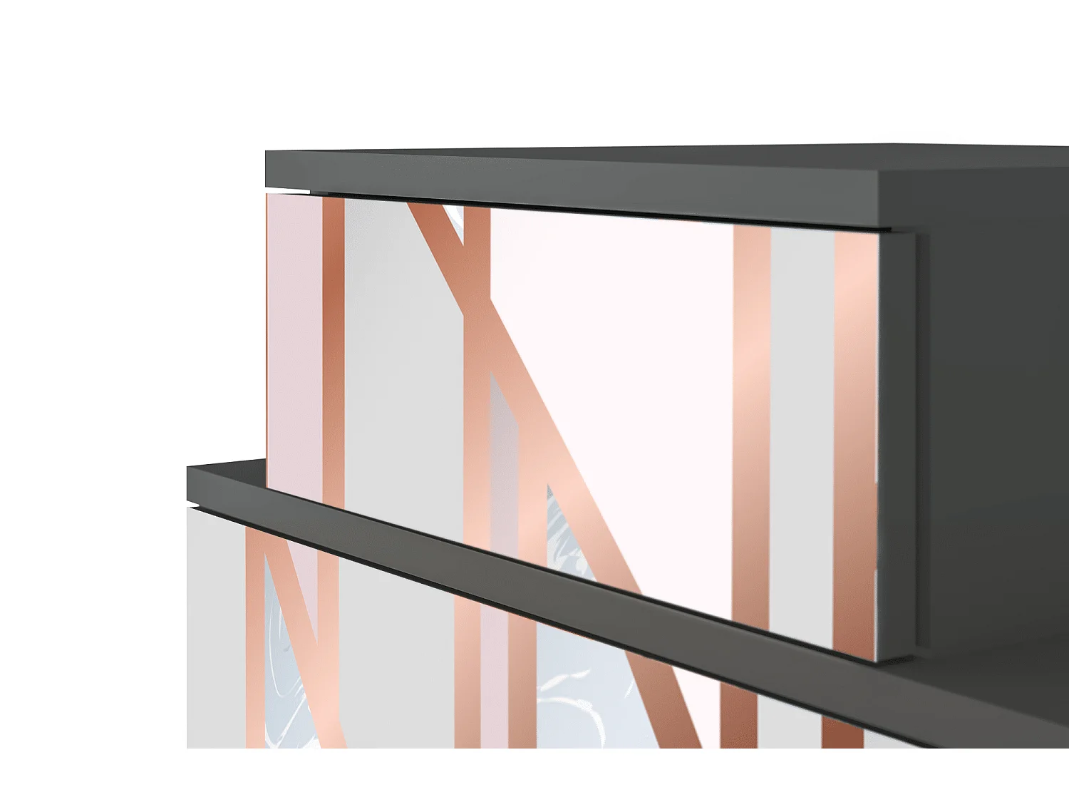 Stolik nocny - 58х58х41 cm - NS1 - Champagne Story, Antracyt