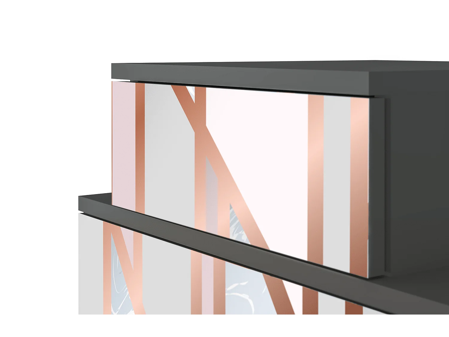 Stolik nocny - 58х58х41 cm - NS1 - Champagne Story, Antracyt