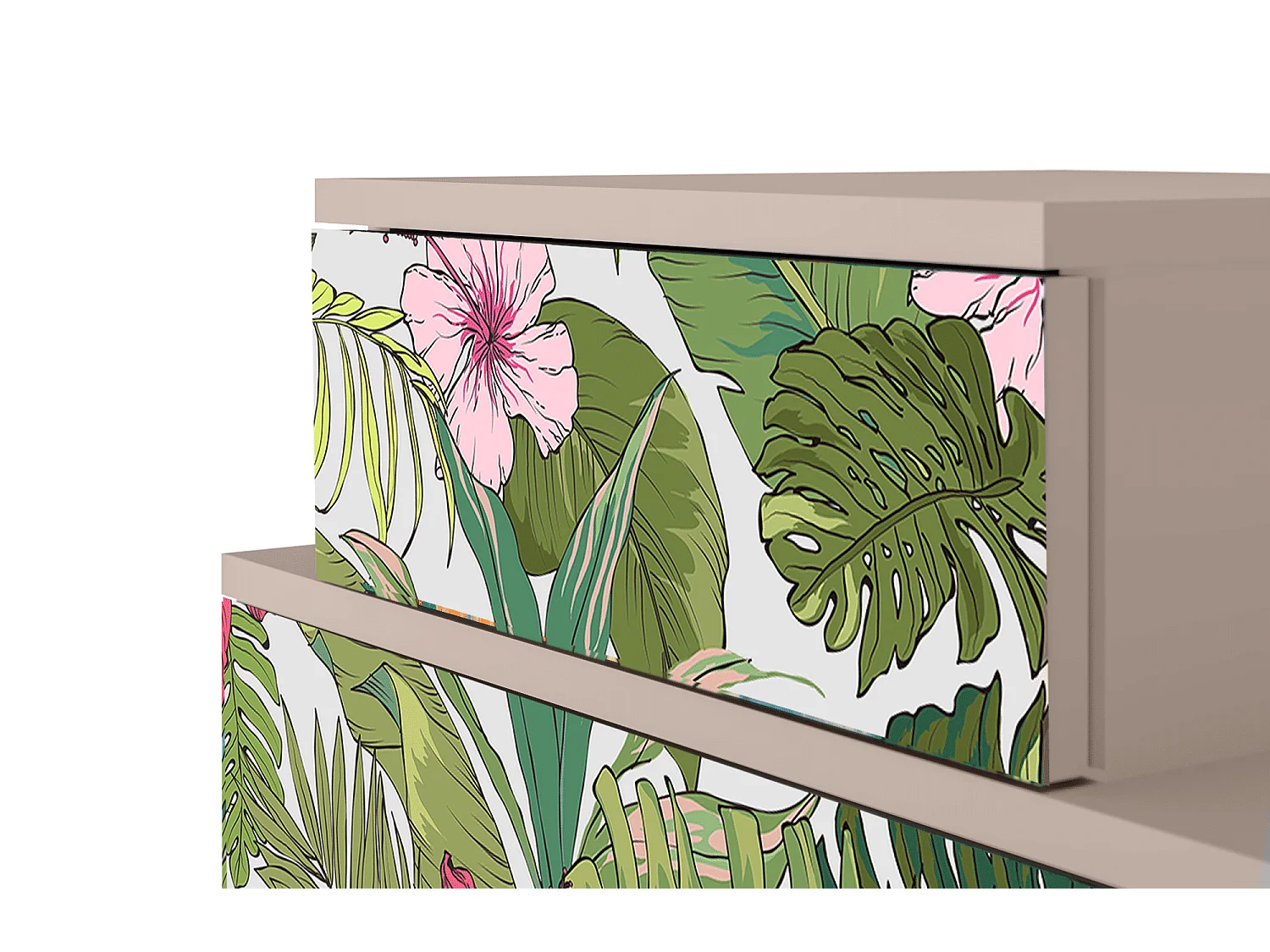 Table de nuit - 58х58х41 cm - NS1 - Verdant Tropics, Latte