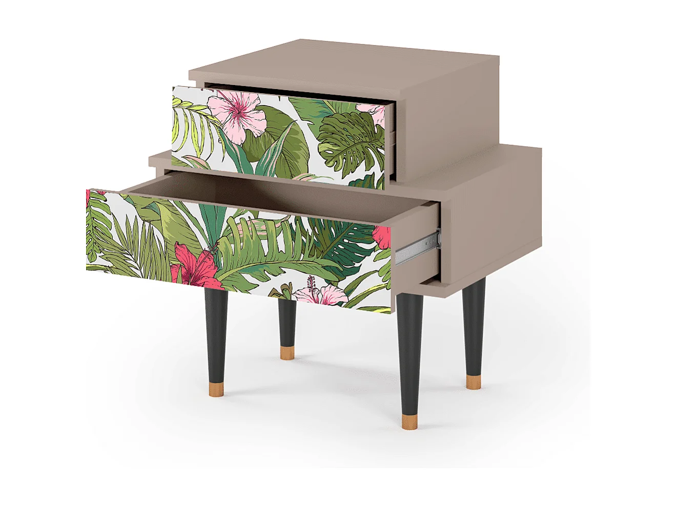 Table de nuit - 58х58х41 cm - NS1 - Verdant Tropics, Latte