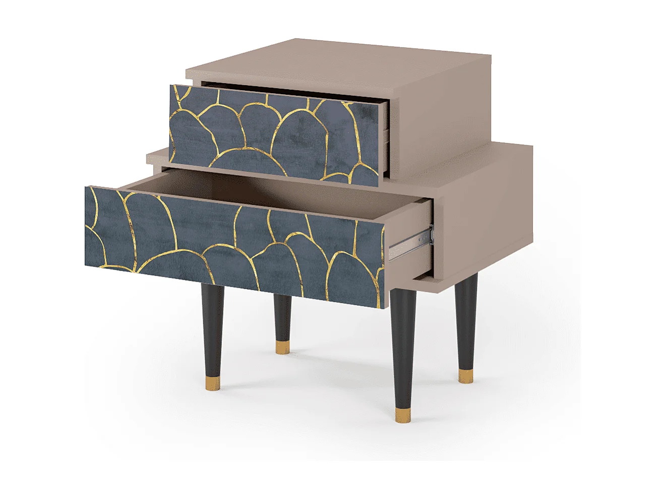 Stolik nocny - 58х58х41 cm - NS1 - Blue Lagoon, Latte