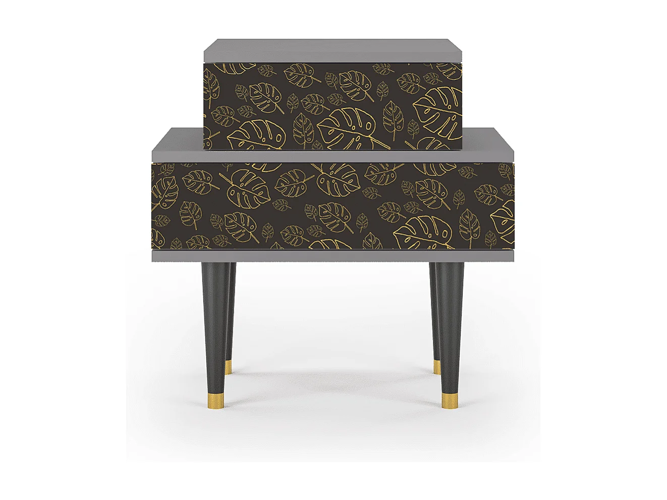 Stolik nocny - 58х58х41 cm - NS1 - Fall Of The Leaves, Szary