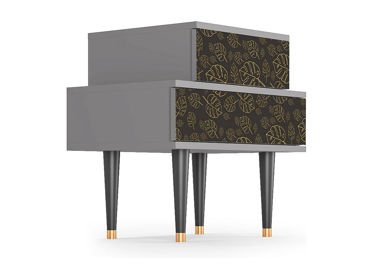 Stolik nocny - 58х58х41 cm - NS1 - Fall Of The Leaves, Szary