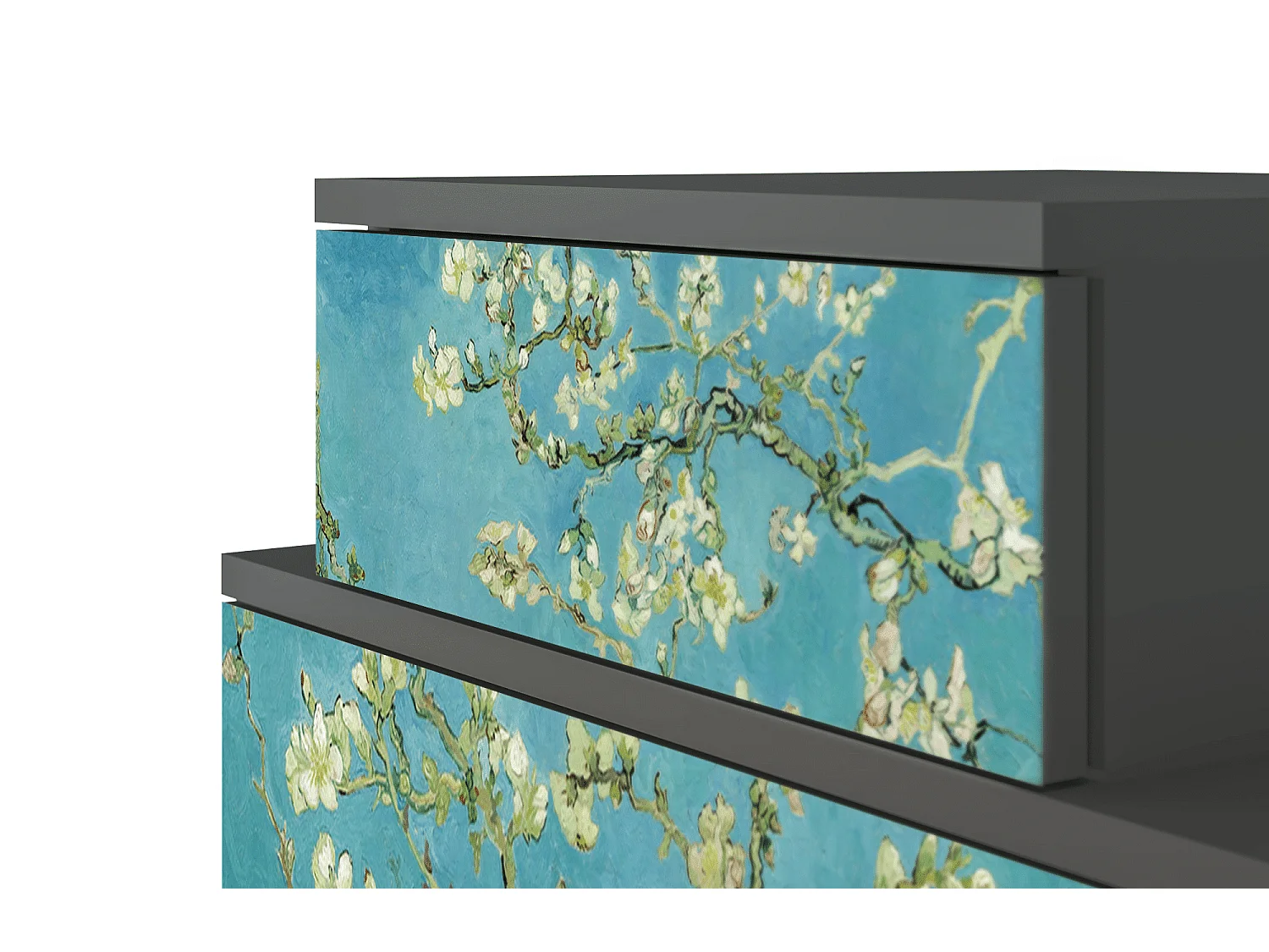 Stolik nocny - 58х58х41 cm - NS1 - Almond Blossom, Antracyt