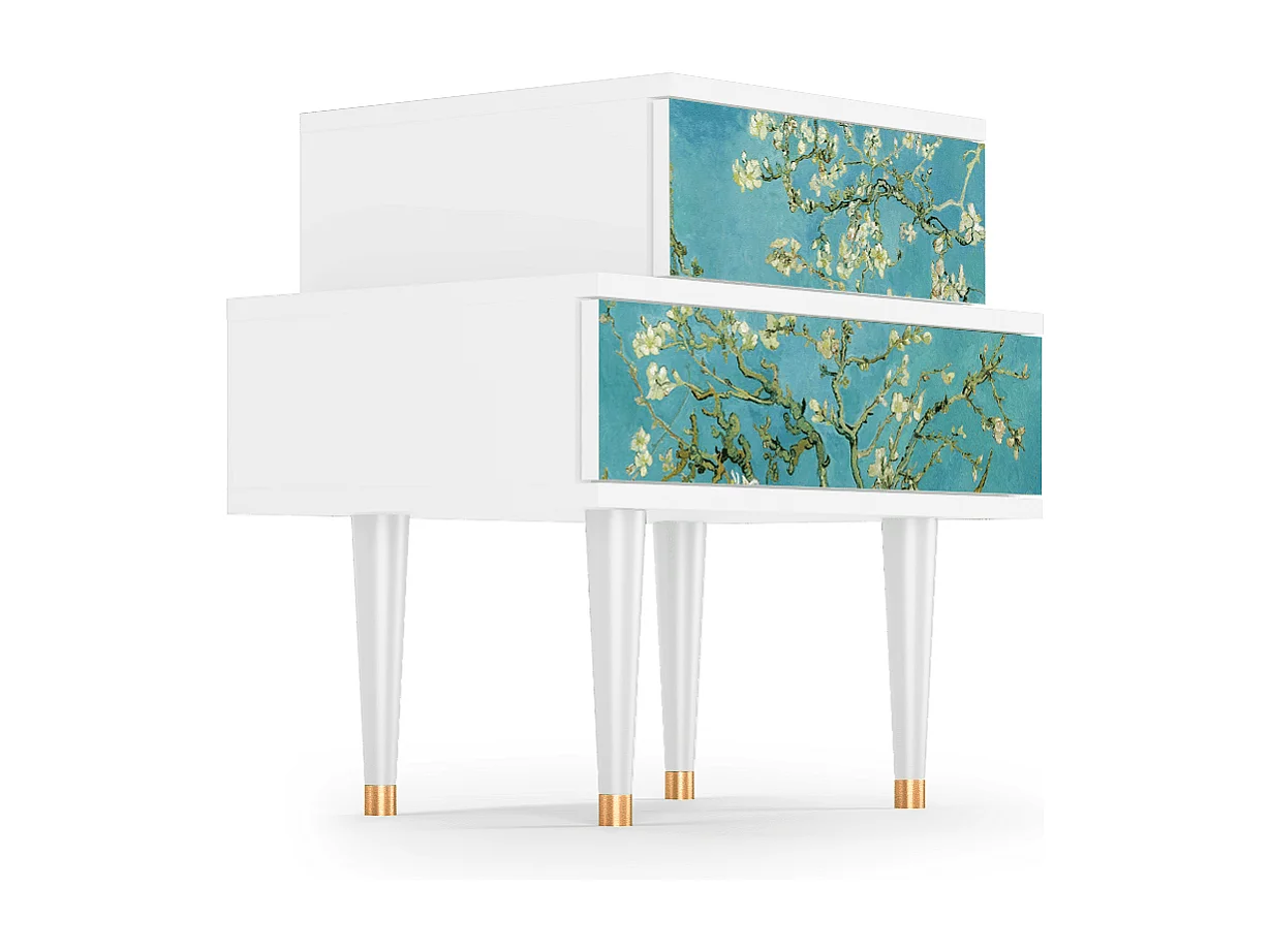 Table de nuit - 58х58х41 cm - NS1 - Almond Blossom, Blanc