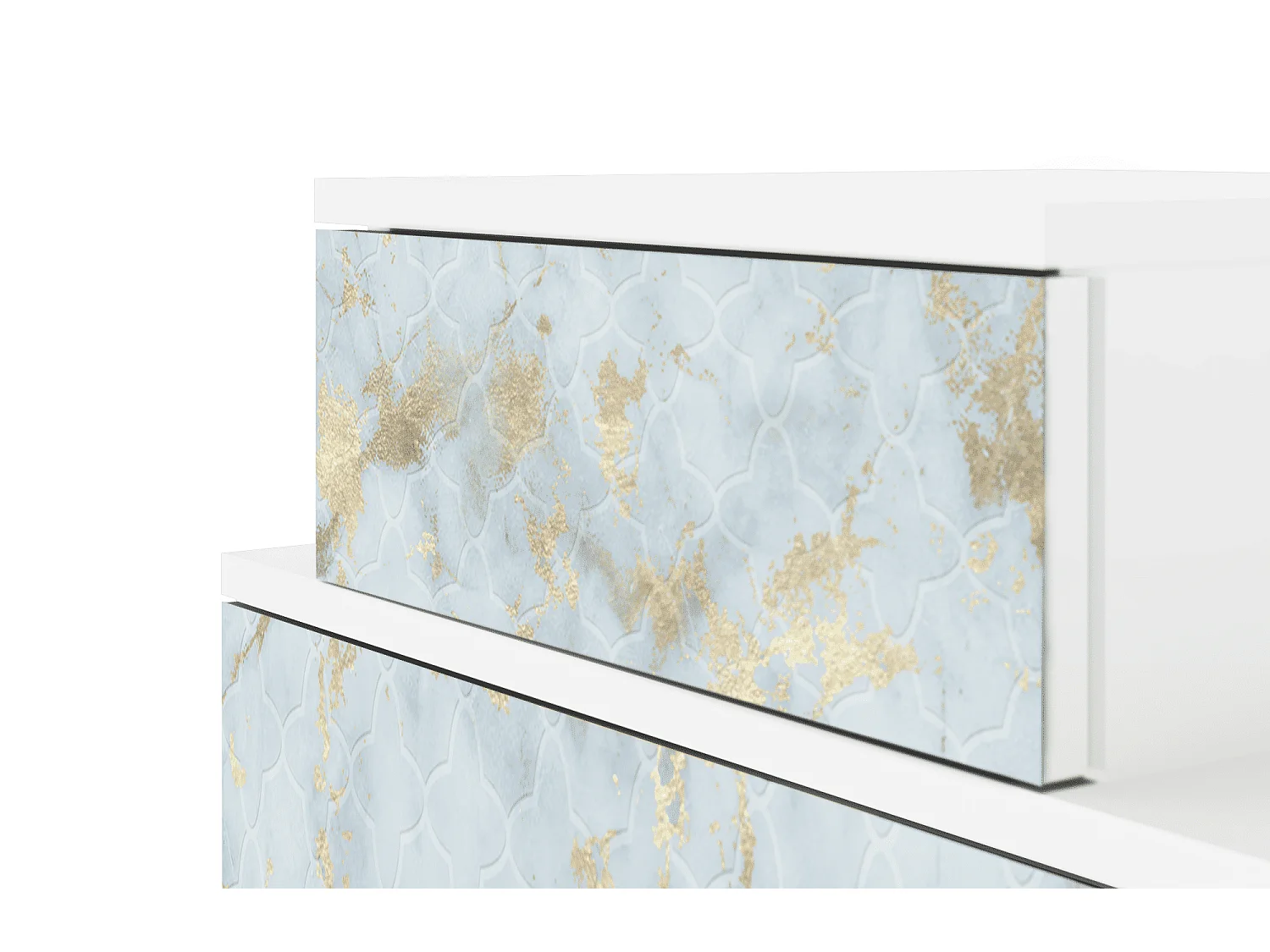 Comodino - 58х58х41 cm - NS1 - Golden Waves, Bianco