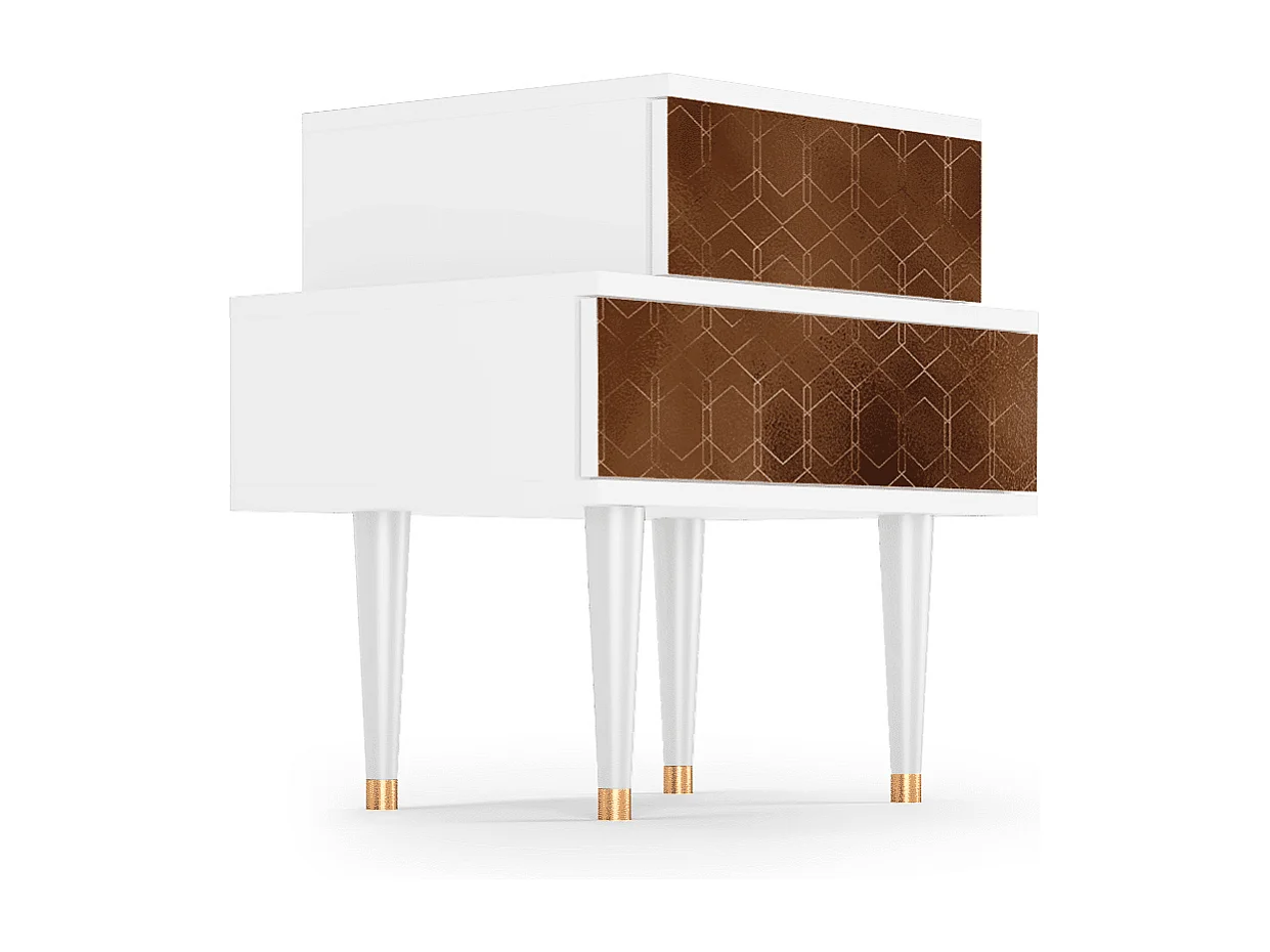 Stolik nocny - 58х58х41 cm - NS1 - Golden Waves, Biały