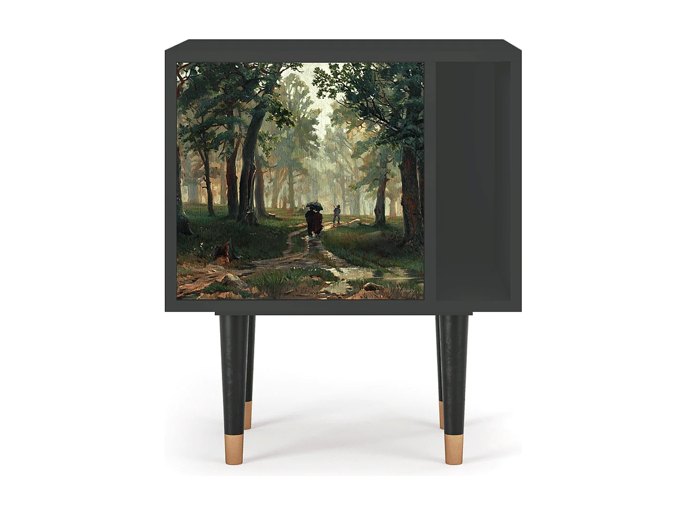 Mesita de noche - 57х69х48 cm - S2 -  Rain in the Oak Forest, Antracita