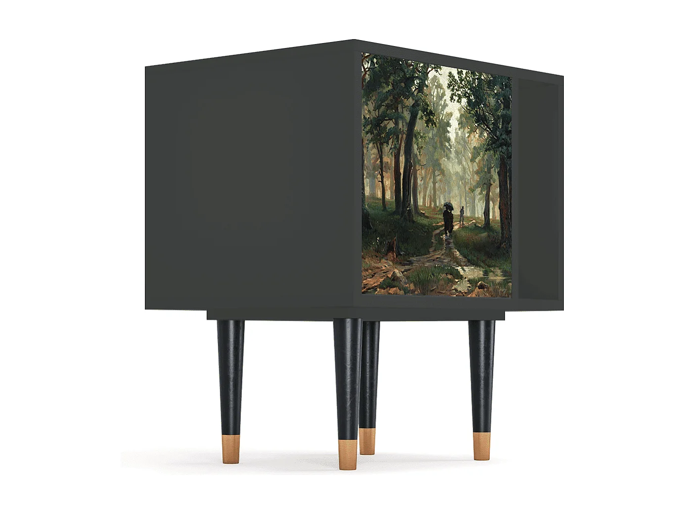 Mesita de noche - 57х69х48 cm - S2 -  Rain in the Oak Forest, Antracita