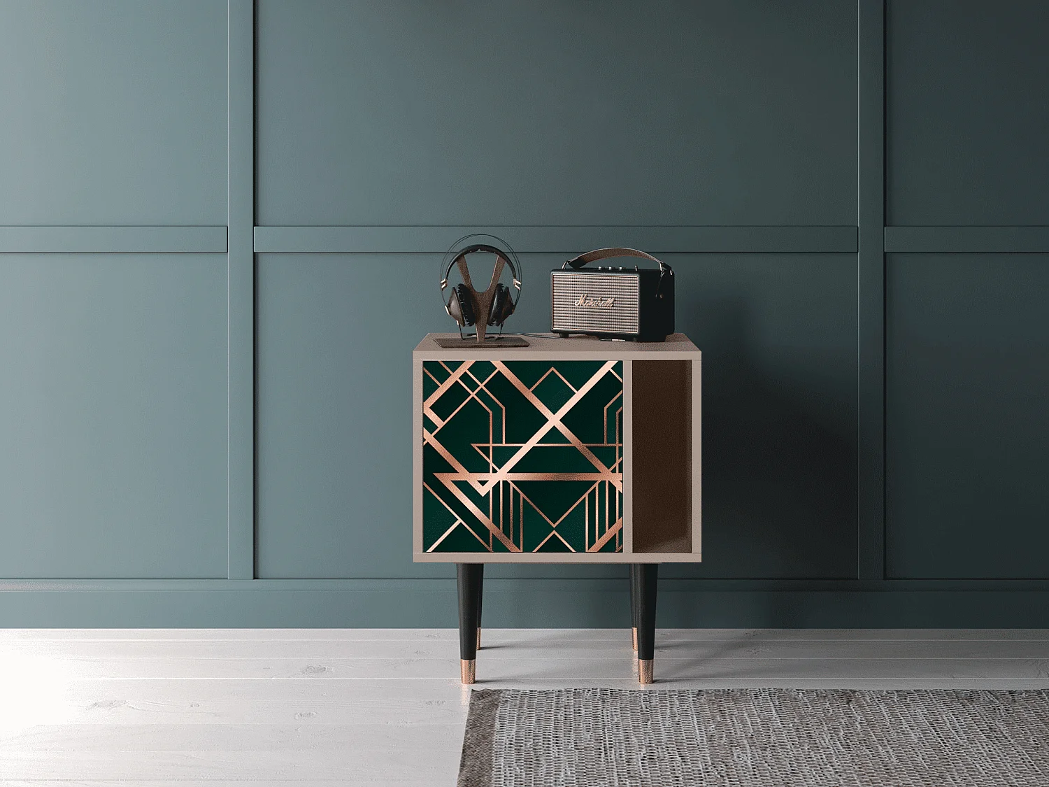 Table de nuit - 57х69х48 cm - S2 - Emerald Gatsby, Latte