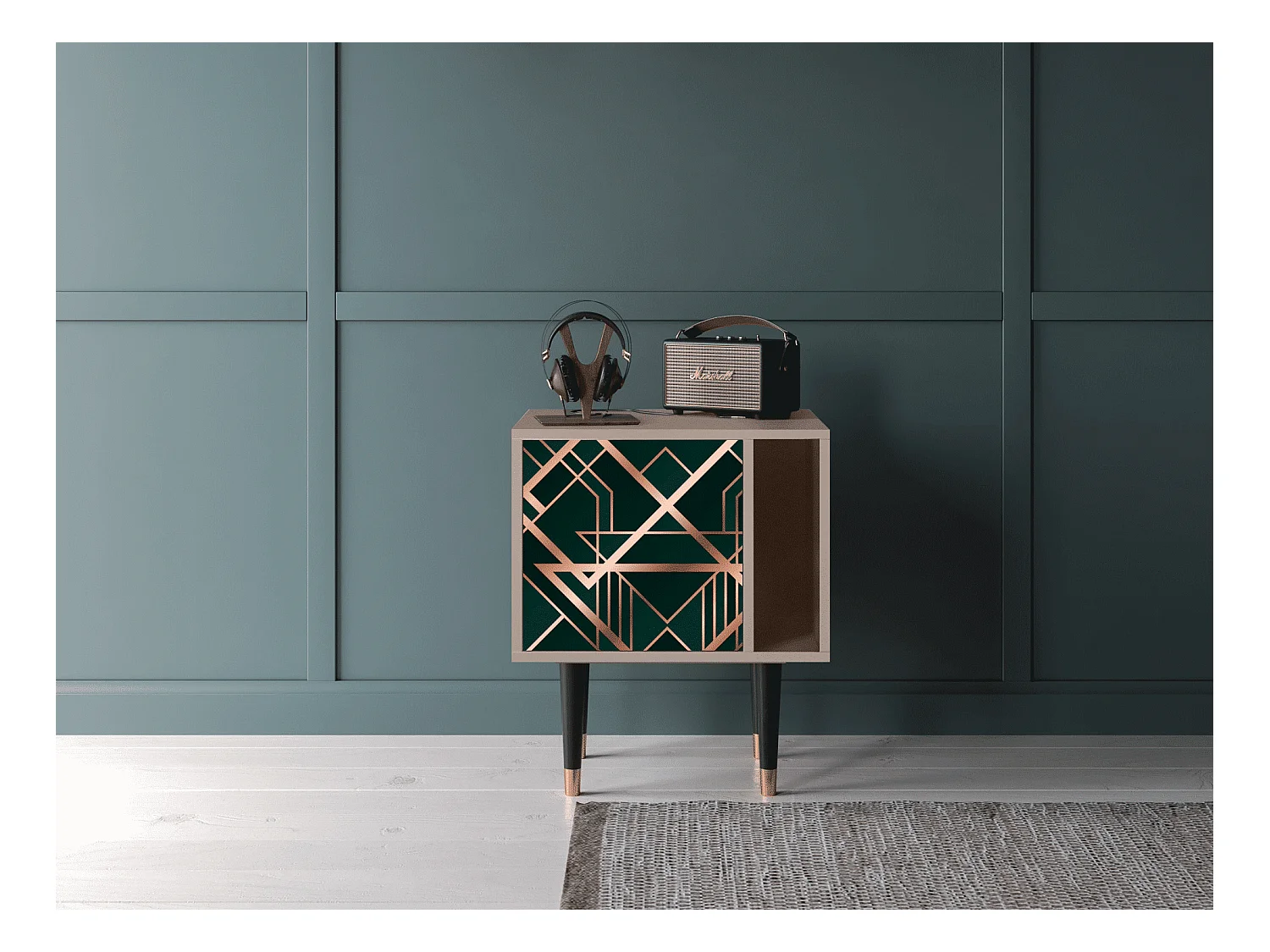 Nachttisch - 57х69х48 cm - S2 - Emerald Gatsby, Latte