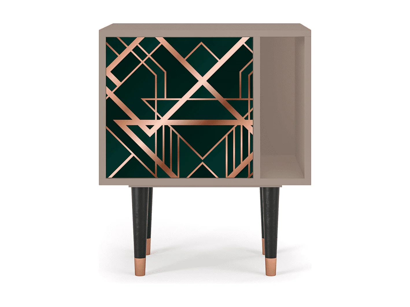 Mesita de noche - 57х69х48 cm - S2 - Emerald Gatsby, Latte