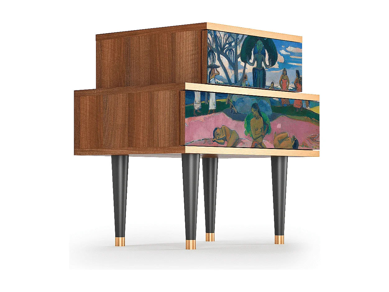 Table de nuit - 58х58х41 cm - NS1 - Day of the God, Noyer