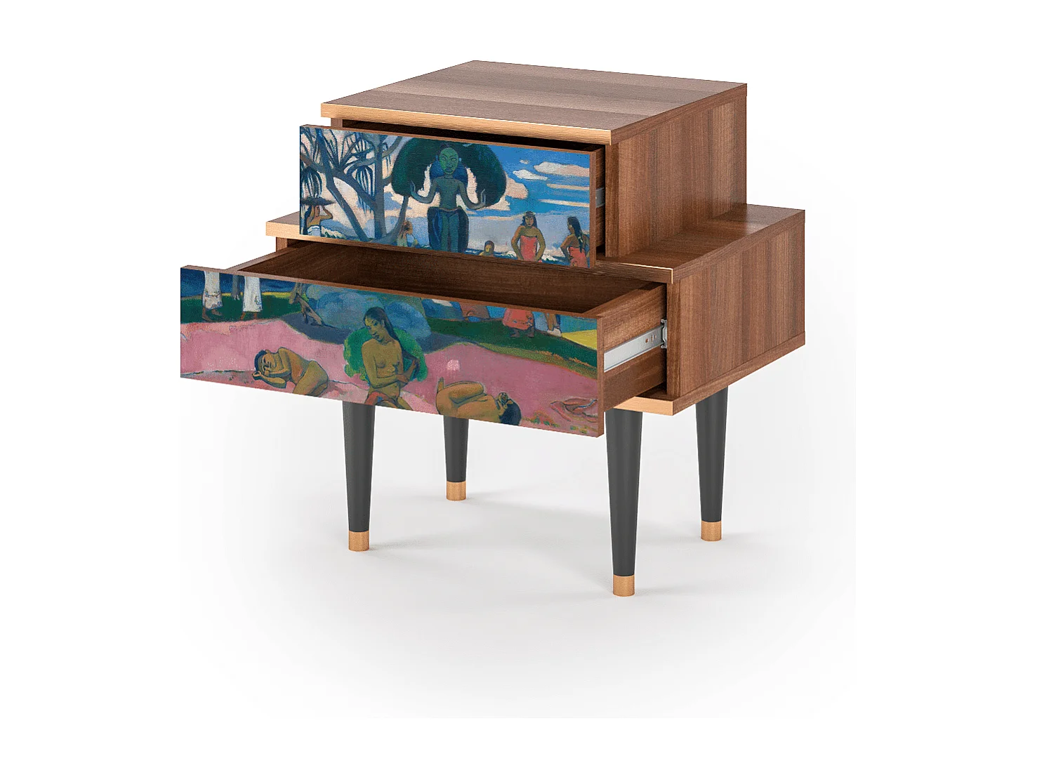 Table de nuit - 58х58х41 cm - NS1 - Day of the God, Noyer