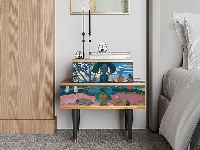 Table de nuit - 58х58х41 cm - NS1 - Day of the God, Noyer