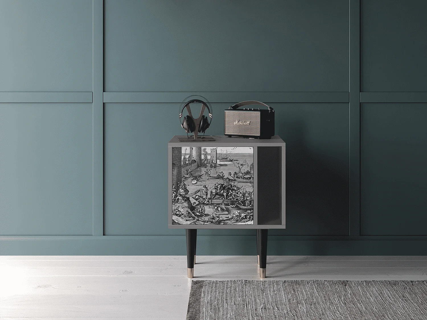 Stolik nocny - 57х69х48 cm - S2 - Saint Martin, Szary