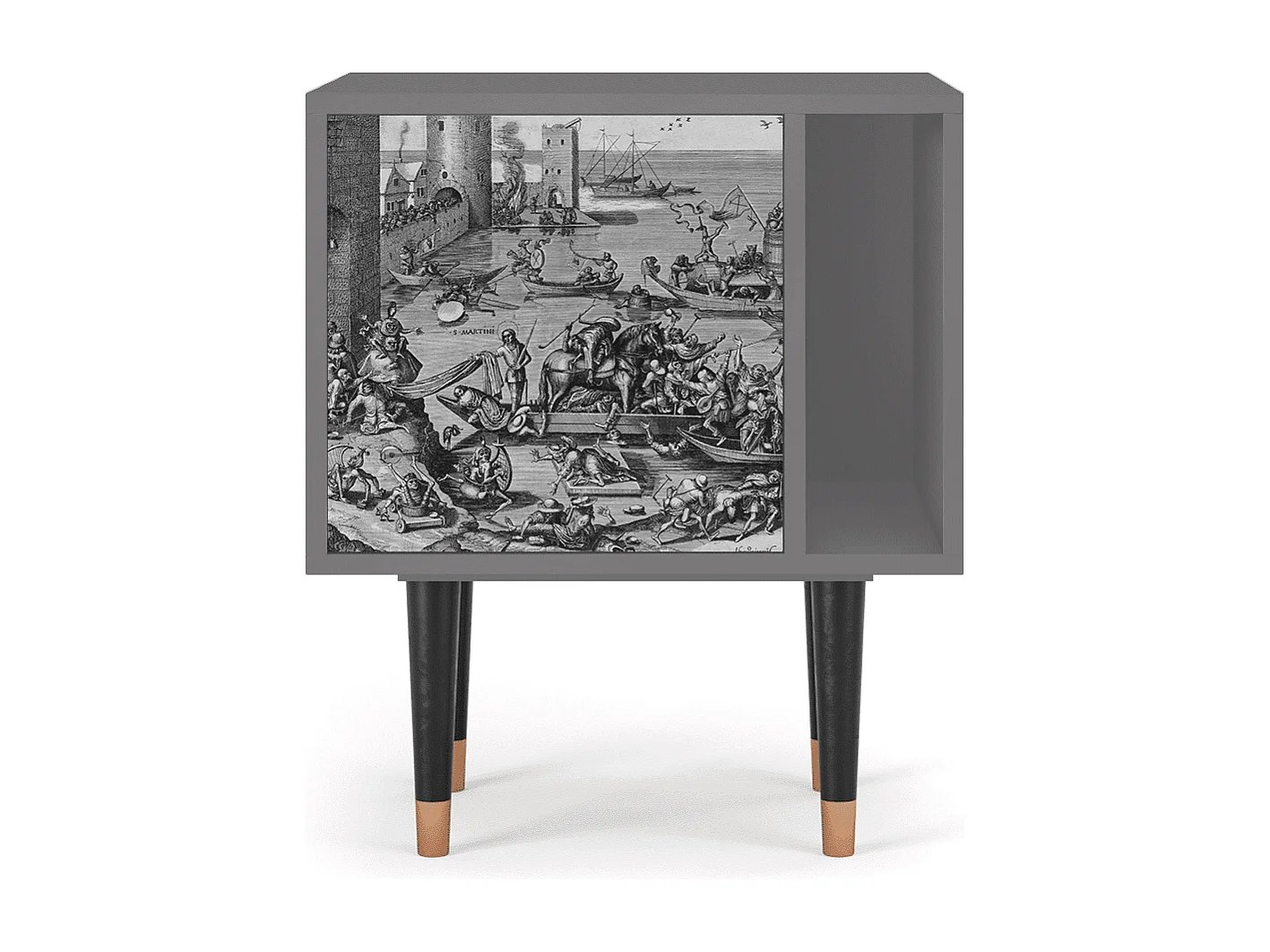 Stolik nocny - 57х69х48 cm - S2 - Saint Martin, Szary