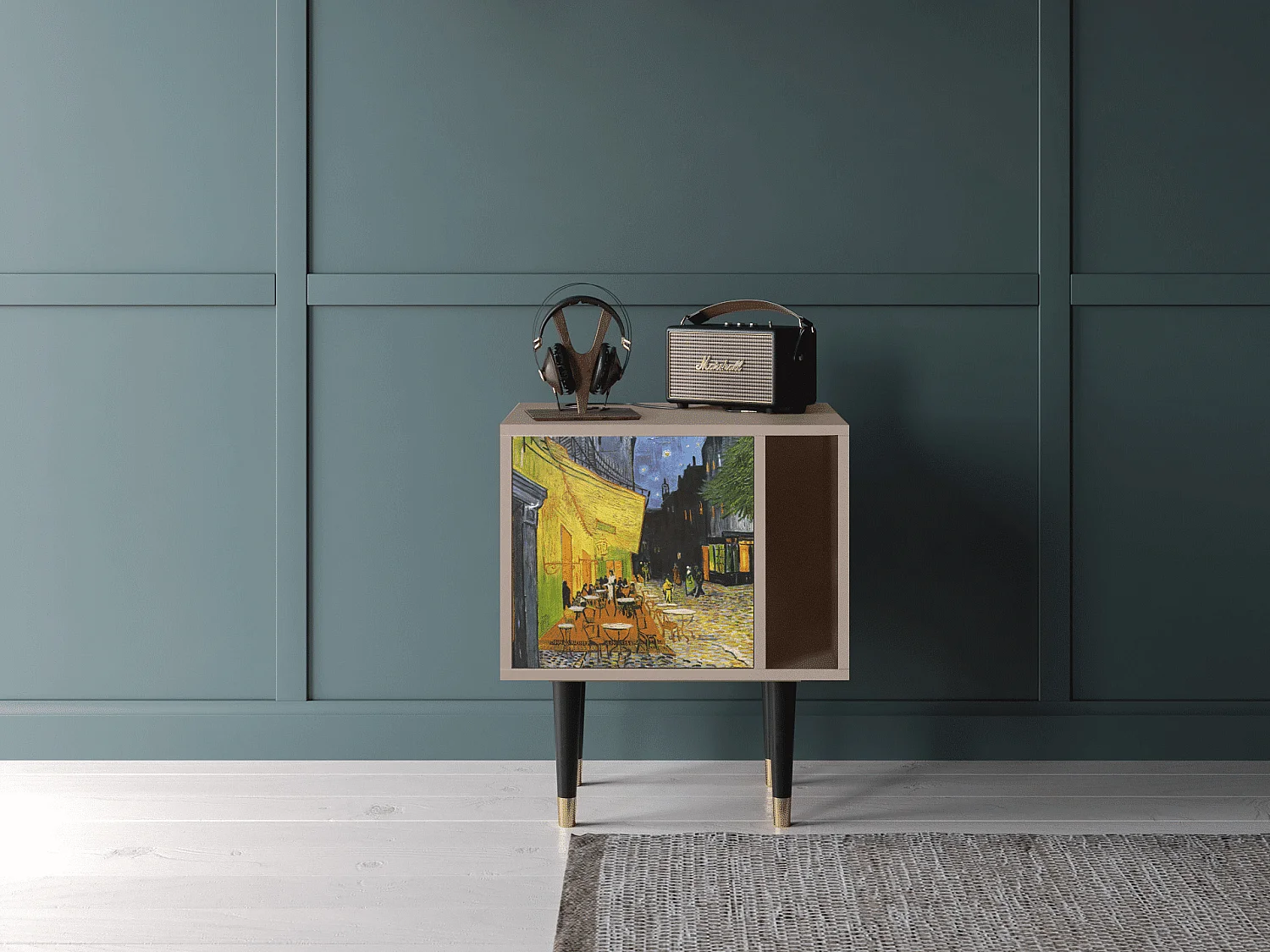 Stolik nocny - 57х69х48 cm - S2 - Café Terrace at Night, Latte