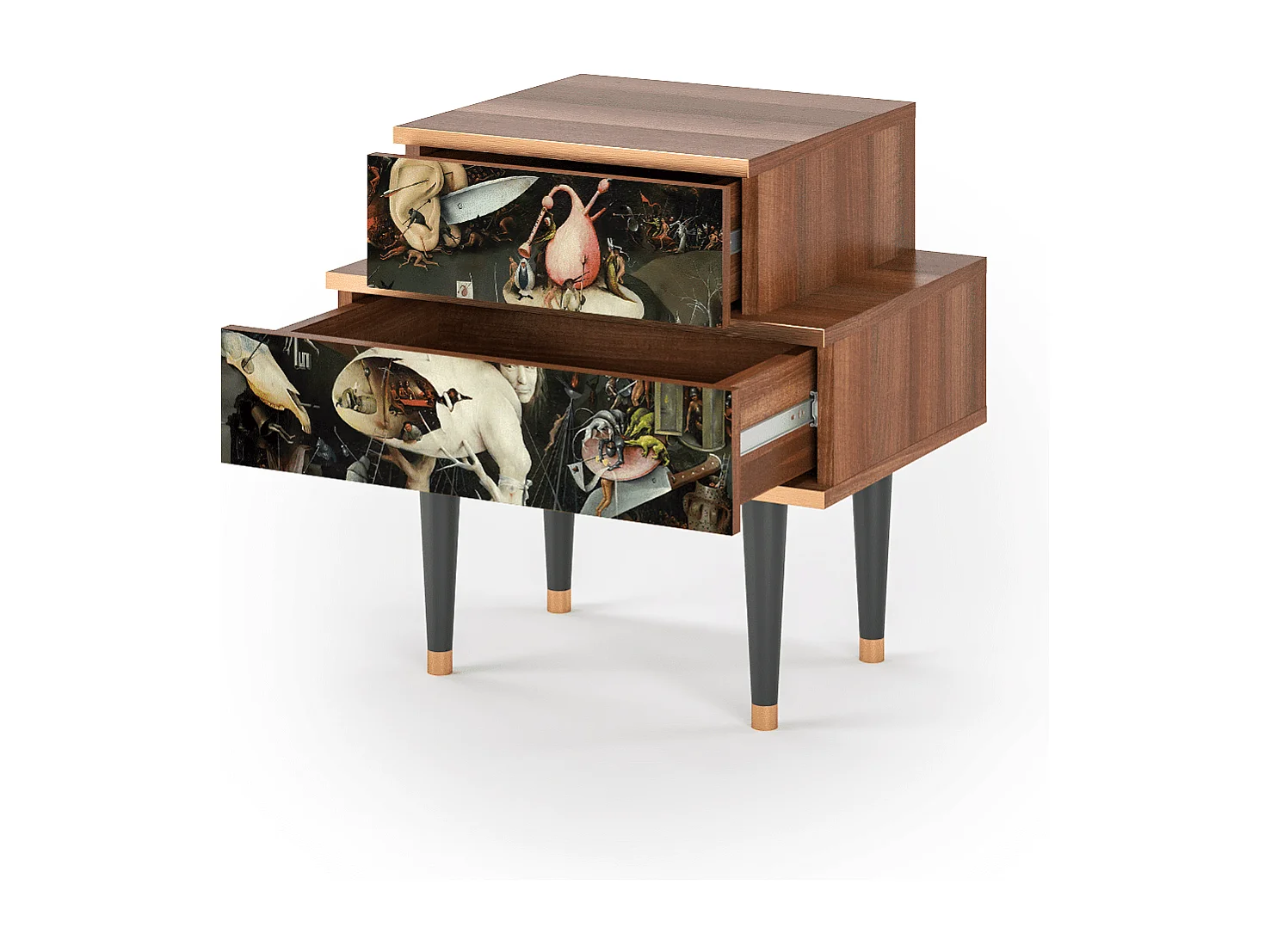 Nachtkastje - 58х58х41 cm - NS1 - The Garden 2, Walnoot